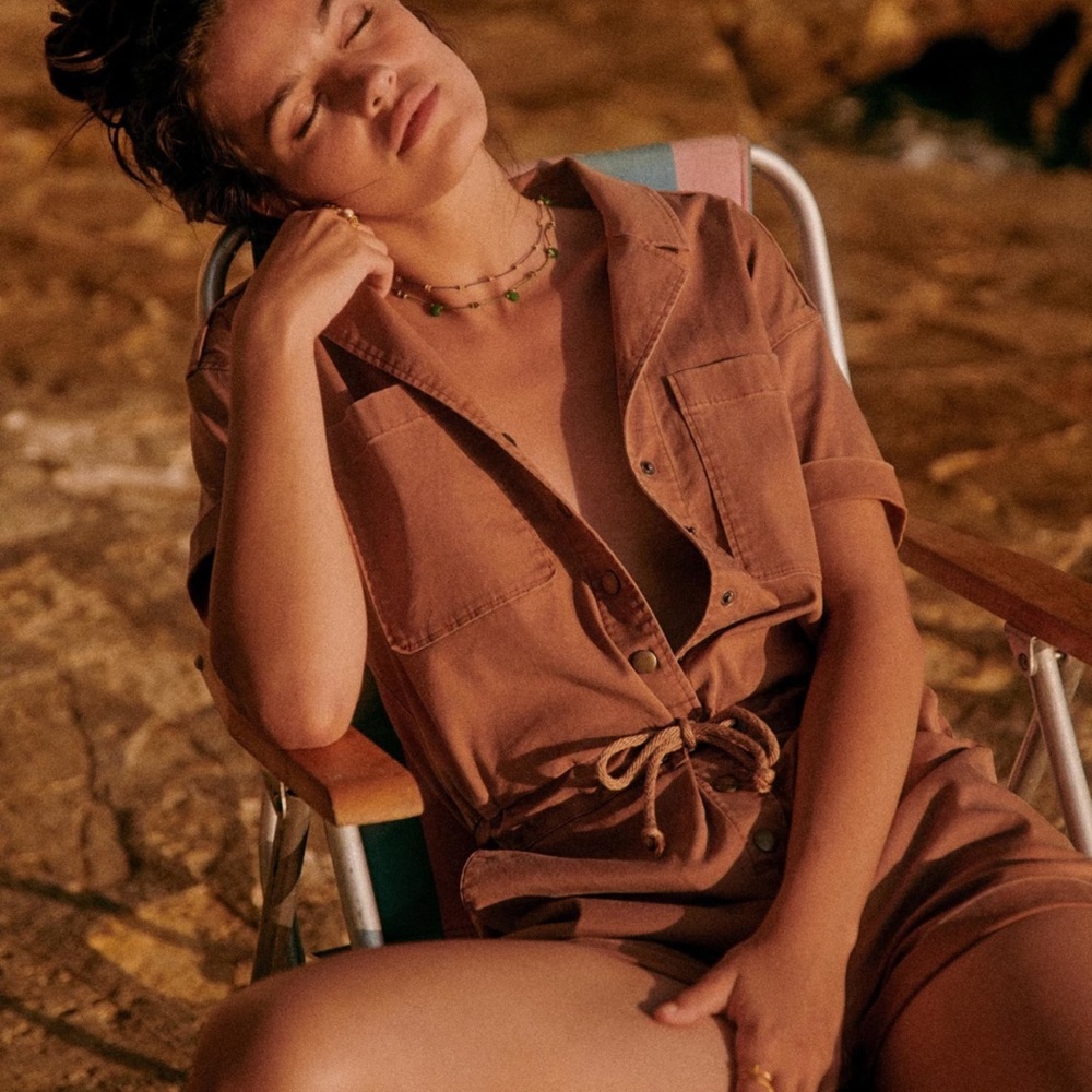 NWT - Sezane Kaou jumpsuit in dark camel - Picture 4 of 6
